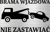 Tablice i flipcharty - Tabliczka aluminiowa BRAMA WJAZDOWA NIE ZASTAWIAĆ 15x10 Nierdzewna - miniaturka - grafika 1