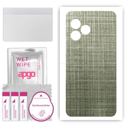 folia naklejka skórka strukturalna na TYŁ do Xiaomi Poco M6 4G - Tkanina Lniana - apgo SKINS