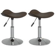 Krzesła - vidaXL Krzesła stołowe 2 szt. brązowe chromowana stal i skóra 335072 - miniaturka - grafika 1