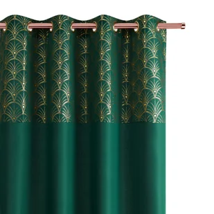 Zasłona Belissa-gotowa do salonu na przelotkach CIEMNA ZIELEŃ 140cmx250cm - Zasłony - miniaturka - grafika 1