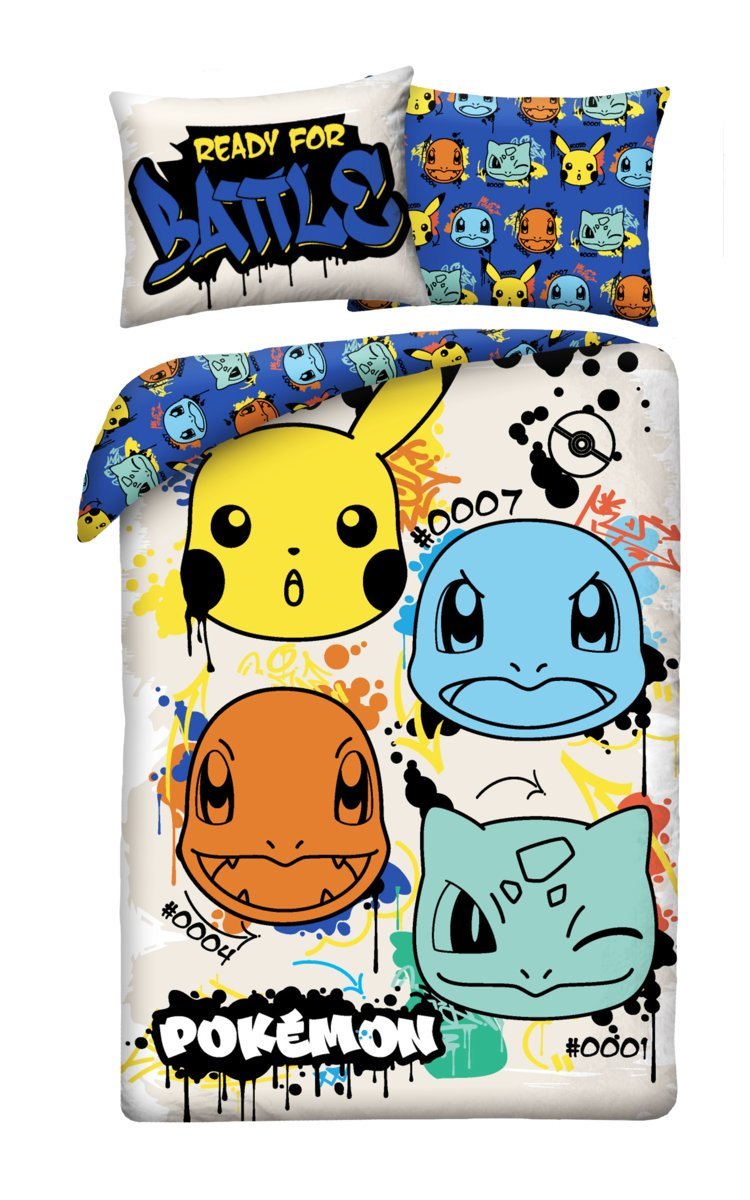 Pościel dziecięca Pokemon 140 x 200 cm Halantex Mikrofibra Pikachu Pikaczu