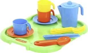 Zestaw naczyń 3 osobowy z tacą - Zabawy w naśladowanie dorosłych - miniaturka - grafika 1