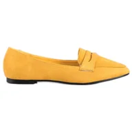 Mokasyny damskie - Goodin Musztardowe Lordsy żółte - miniaturka - grafika 1