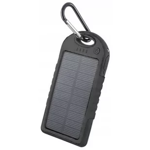 TelForceOne Power bank solarny Setty 5000 mAh czarny GSM036554 - Powerbanki - miniaturka - grafika 1