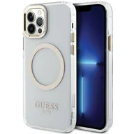 Etui i futerały do telefonów - Guess GUHMP12MHTRMD iPhone 12/12 Pro 6.1" złoty/gold hardcase Metal Outline Magsafe - miniaturka - grafika 1