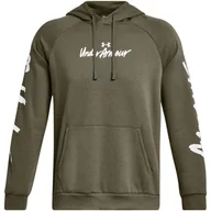 Bluzy sportowe damskie - Bluza z kapturem Under Armour Rival Fleece Graphic, Mężczyźni - miniaturka - grafika 1