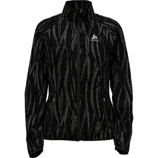 Kurtka do biegania damska Odlo Jacket ESSENTIAL LIGHT PRINT - Kurtki i kamizelki sportowe damskie - miniaturka - grafika 1