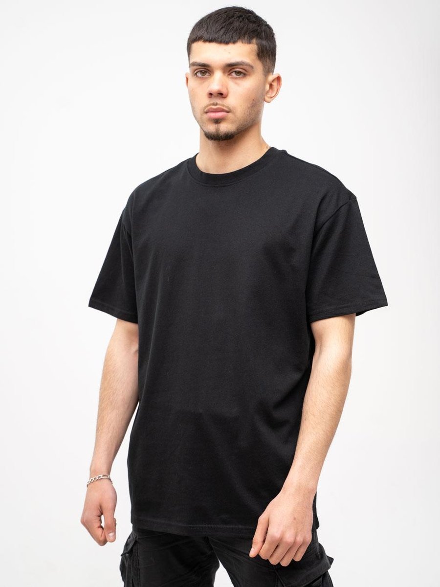 T-SHIRT Koszulka OVERSIZE LUŹNA OVERSIZE Męska Czarna Jigga GŁADKA XL