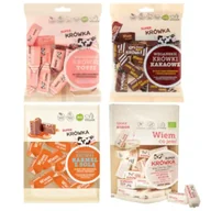 Cukierki - Super Krówka Zestaw Krówki bezmleczne: toffi, kakaowe, kokosowe, karmel z solą 4 x 150 g Bio - miniaturka - grafika 1