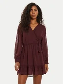 Sukienki - ONLY Sukienka codzienna Tiva 15224789 Bordowy Regular Fit - miniaturka - grafika 1