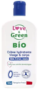 Love & Green - Organiczny krem nawilżający do twarzy/ciała 0% 500 ml - Wyprodukowano we Francji - Balsamy i kremy do ciała - miniaturka - grafika 1