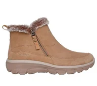 Botki damskie - Skechers Damskie botki Easy Going Cool Zip Botki, Tan, 4,5 UK, @@, 37.5 EU - miniaturka - grafika 1