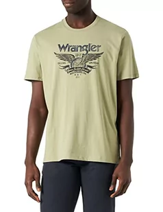 Wrangler Męski t-shirt Americana Tee T-Shirt, Tea Leaf, średni, Tea Leaf, M - Koszulki męskie - miniaturka - grafika 1