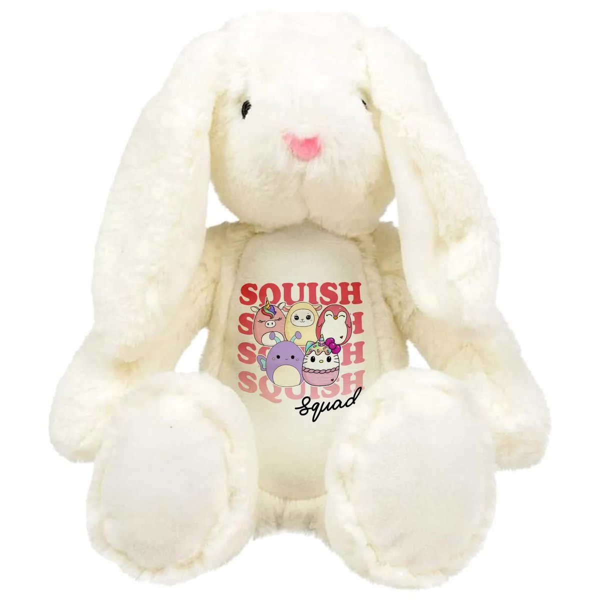 MASKOTKA Miś Przytulanka KRÓLIK Na Prezent Urodziny SQUISH SQUAD Miś Wzory