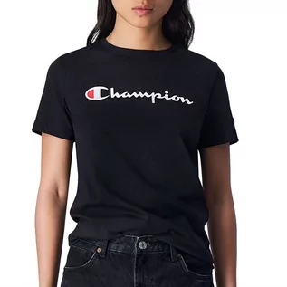 Koszulki sportowe damskie - Koszulka Champion Big Script Logo Icon 116578-KK001 - czarna - grafika 1