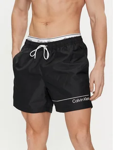 Calvin Klein Swimwear Szorty kąpielowe KM0KM00957 Czarny Regular Fit - Kąpielówki męskie - miniaturka - grafika 1