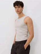 Koszulki męskie - Reserved - Bawełniany tank top - jasnoszary - miniaturka - grafika 1
