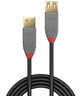 LINDY 36762 kabel przedłużający USB 3.0 typu A na A, linia Anthra - czarny, 2 m 36762 - Kable USB - miniaturka - grafika 1
