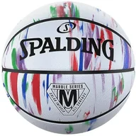Siatkówka - PIŁKA DO KOSZYKÓWKI SPALDING MARBLE R.7 BIAŁY CZERWONY NIEBIESKI - miniaturka - grafika 1