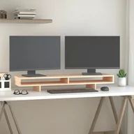 Akcesoria do monitorów - vidaXL Podstawka na monitor, 100x27x14 cm, lite drewno sosnowe - miniaturka - grafika 1