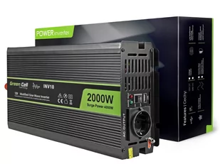 Green Cell Samochodowa Przetwornica Napięcia Green Cell 12V do 230V, 2000W/4000W INV10 - Przetwornice samochodowe - miniaturka - grafika 1