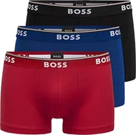Majtki męskie - BOSS bokserki męskie spodnie bawełniane stretch 3-pak L 1xczerwony/niebieski/czarny - miniaturka - grafika 1