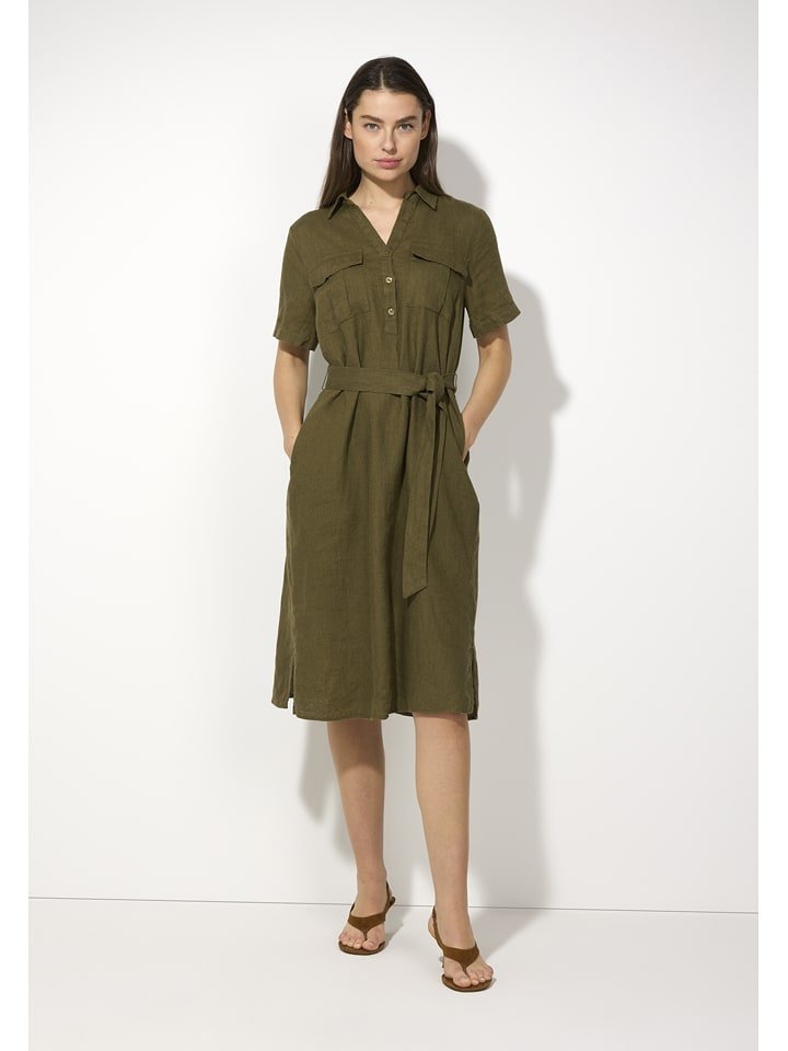More & More Lniana sukienka w kolorze khaki