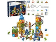 Klocki - Klocki Magnetyczne Konstrukcyjne TOR KULKOWY Świecące Elementy 174 El. Kulodrom - miniaturka - grafika 1