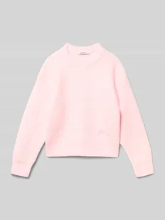 Sweter z dzianiny z prążkowanymi wykończeniami - Swetry dla dziewczynek - miniaturka - grafika 1