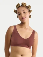 Biustonosze - Sloggi Biustonosz bezfiszbinowy Zero Feel 10217728 Brązowy - miniaturka - grafika 1