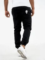 Spodnie męskie - Spodnie Jeansowe Jogger Męskie Czarne Marvel Promo Punisher Small Logo XL - miniaturka - grafika 1