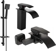 Zestawy baterii łazienkowych - Mexen Aries DQ45 zestaw wannowy, czarny - 744803DQ45-70 - miniaturka - grafika 1