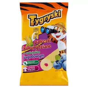 Tygryski Pałeczki kukurydziane z nadzieniem jagodowym 60 g - Chipsy - miniaturka - grafika 1