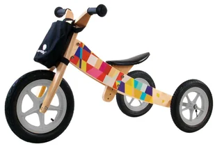 Eco Rowerek 2w1 BIEGOWY i TRÓJKOŁOWY drewniany Twist Mosaic - Rowerki biegowe - miniaturka - grafika 1