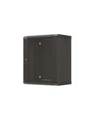Szafy rack - LANBERG Rack cabinet 19inch wall-mount 12U/540X350 flat pack with glass door black - miniaturka - grafika 1