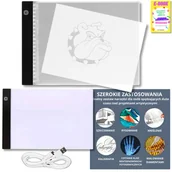Tablice dla dzieci - PODŚWIETLANA DESKA KREŚLARSKA TABLET Tablica Do Rysowania LED Kalka A4 PREZENT DLA DZIECKA + EBOOK - miniaturka - grafika 1