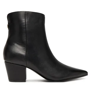 Botki Guess FLFHAL LEA10 Czarny - Botki damskie - miniaturka - grafika 1