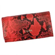 Portfele - Podłużna portmonetka Stylowy damski portfel ze wzorem skóry węża Cavaldi - miniaturka - grafika 1