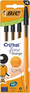 Długopisy - Długopis Orange Fine Cristal 4szt czarny BIC - miniaturka - grafika 1