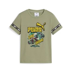 Koszulka dziecięca PUMA × HOT WHEELS™ MONSTER TRUCKS PUMA Lux Army Green - Odzież sportowa dziecięca - miniaturka - grafika 1