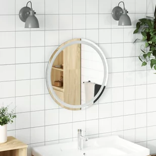vidaXL Lustro łazienkowe z LED, okrągłe, 60 cm - Lustra - miniaturka - grafika 1