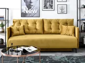 Sofy i kanapy - Złota Kanapa Welurowa Molly Z Funkcją Spania Codziennego - miniaturka - grafika 1