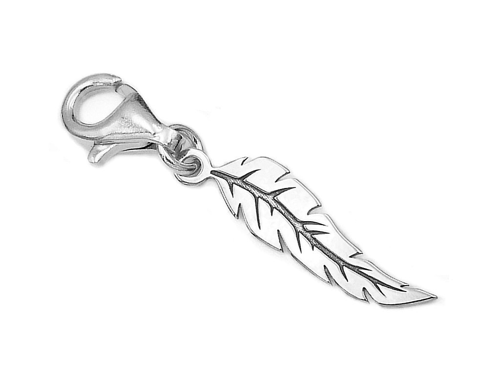 Srebrny charms zawieszka pióro