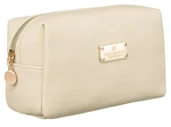 Kosmetyczki, organizery i kuferki - Beżowa klasyczna mała kosmetyczka damska na suwak PETERSON elegancki prezent organizer saszetka do torebki - miniaturka - grafika 1