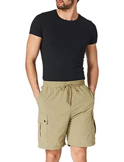 Spodenki damskie - Urban Classics Męskie szorty Nylon Cargo, krótkie spodnie dla mężczyzn z naszytymi kieszeniami w 2 kolorach, rozmiary S - 5XL, khaki, M - grafika 1