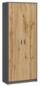 Szafy - Szafa dwudrzwiowa z półkami antracyt + dąb wotan S3-F73 - miniaturka - grafika 1