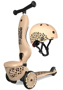 Zestaw Scootandride Highwaykick 1 Lifestyle 2W1 Jeździk I Hulajnoga Z Zamykanym Schowkiem + Kask Leopard - Hulajnogi - miniaturka - grafika 1