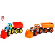 Samochody i pojazdy dla dzieci - Technok Duzy 65cm Traktor ciągnik z przyczepą - miniaturka - grafika 1