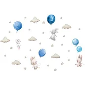 Naklejki na ścianę - Naklejki na ścianę SIPO Króliki z balonami WS63027 - miniaturka - grafika 1