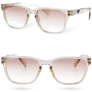 Okulary korekcyjne progresywne PLUSY GRADAL VISION BEIGE +3 - Okulary korekcyjne, oprawki, szkła - miniaturka - grafika 1